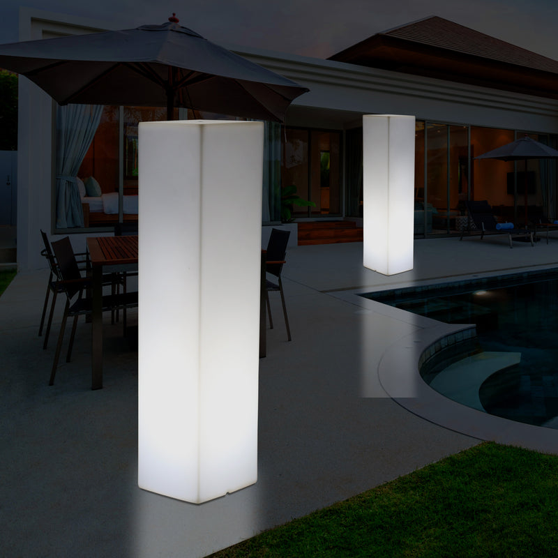 1.8 Metre Tall Outdoor Garden LED Plinth Floor Lamp, Illuminated Rectangular Path Light, 5V