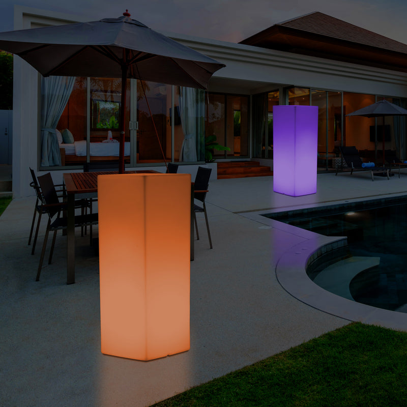 Outdoor Garden LED Plinth Pillar Column Floor Lamp, Mains Powered 5V Bollard, 110 x 30cm
