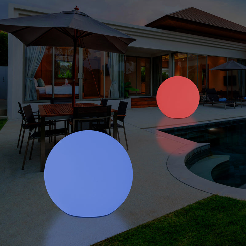 Large 60cm Outdoor Garden Ball Light, 600mm Mains Powered 5V Floor Standing Sphere Lamp