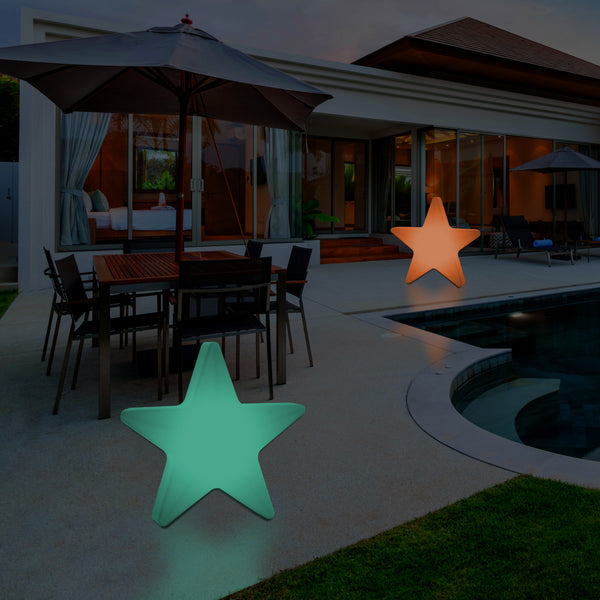 60 cm Garden Outdoor Illuminated Star Light, Mains Operated 5V Colour Changing Lamp