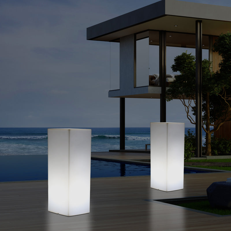 Outdoor Garden LED Plinth Pillar Column Floor Lamp, Mains Powered 5V Bollard, 110 x 30cm