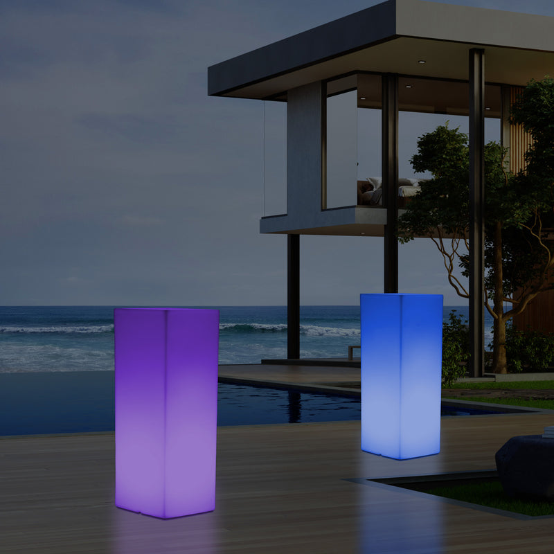 Outdoor Garden LED Plinth Pillar Column Floor Lamp, Mains Powered 5V Bollard, 110 x 30cm