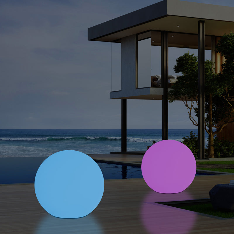 Large 60cm Outdoor Garden Ball Light, 600mm Mains Powered 5V Floor Standing Sphere Lamp