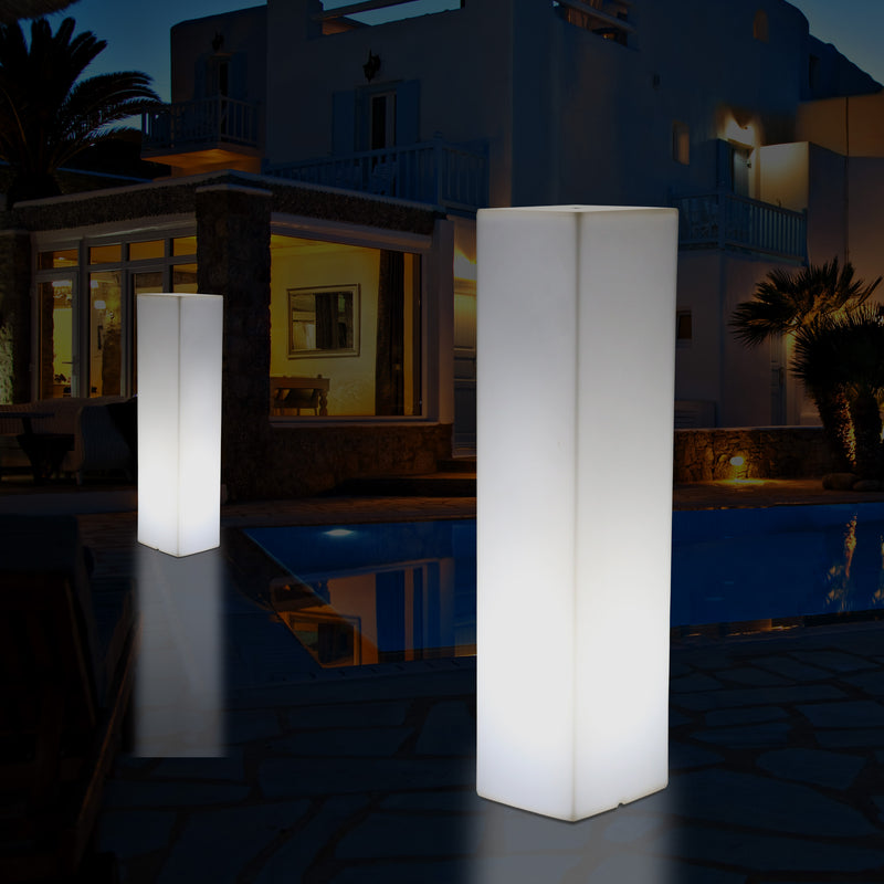 180 cm Tall LED Pillar Plinth Floor Lamp, Outdoor Rechargeable RGB Bollard Column Light