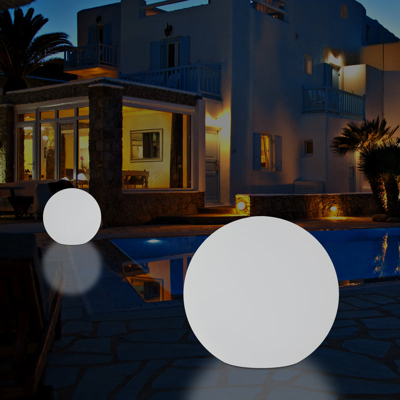 Mains Powered Outdoor Garden Sphere Light, 50cm Multi Colour Globe Orb RGB Floor Lamp