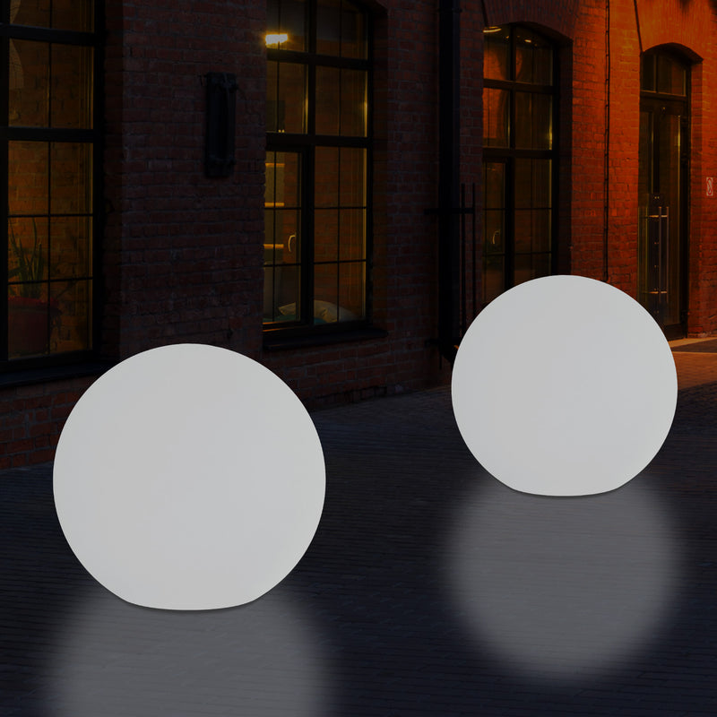 External Garden Ball Floor Lamp, Mains Powered Dimmable RGB Patio Lighting, 40cm 400mm