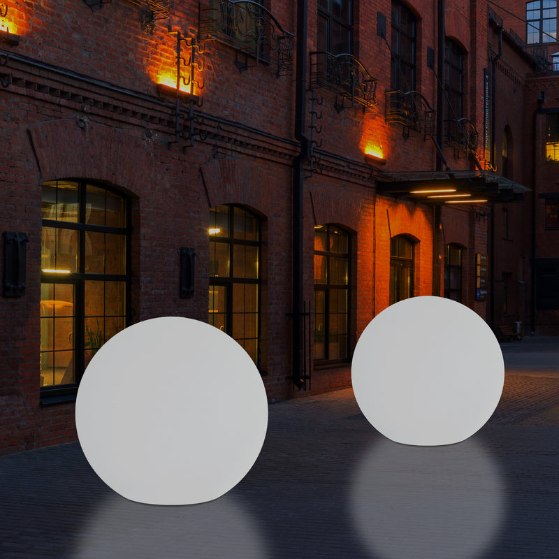 Mains Powered Outdoor Garden Sphere Light, 50cm Multi Colour Globe Orb RGB Floor Lamp