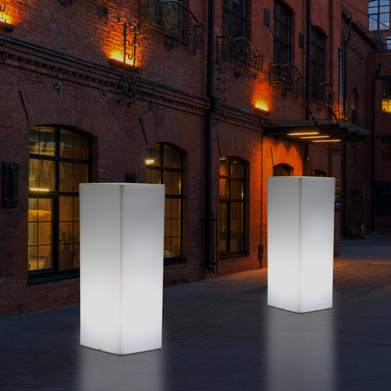 Outdoor Garden LED Plinth Pillar Column Floor Lamp, Mains Powered 5V Bollard, 110 x 30cm