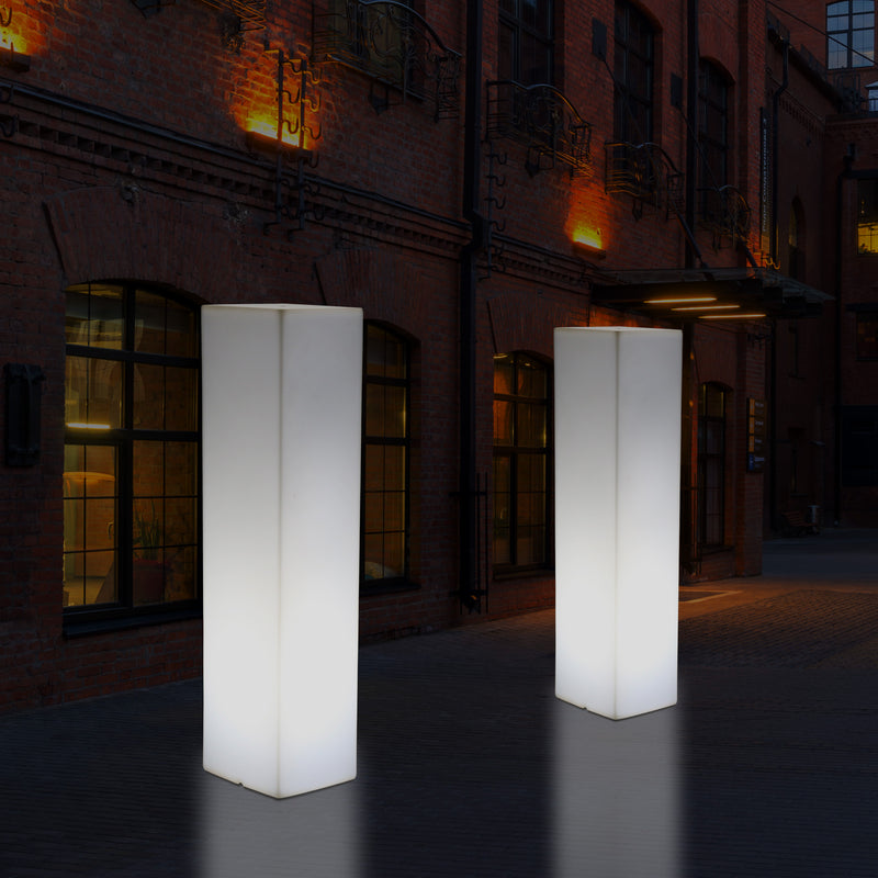 180 cm Tall LED Pillar Plinth Floor Lamp, Outdoor Rechargeable RGB Bollard Column Light