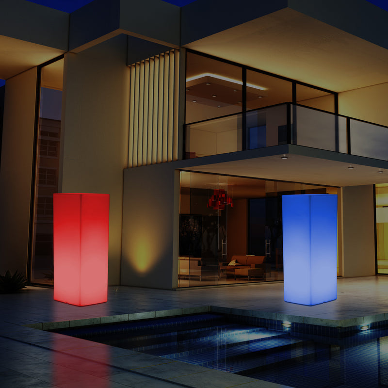 Outdoor Garden LED Plinth Pillar Column Floor Lamp, Mains Powered 5V Bollard, 110 x 30cm