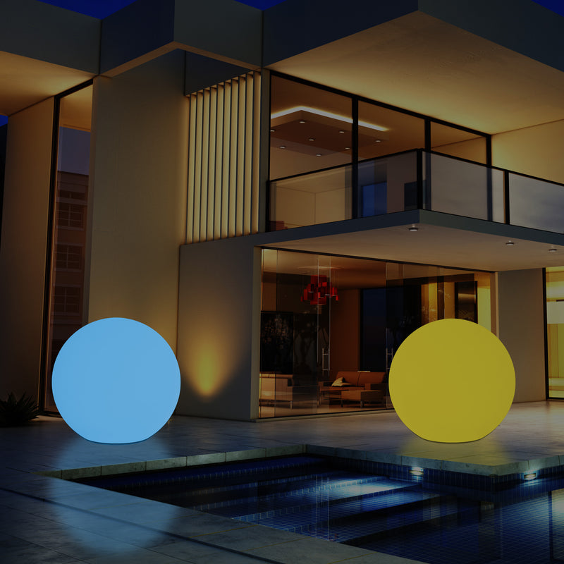 Large 60cm Outdoor Garden Ball Light, 600mm Mains Powered 5V Floor Standing Sphere Lamp
