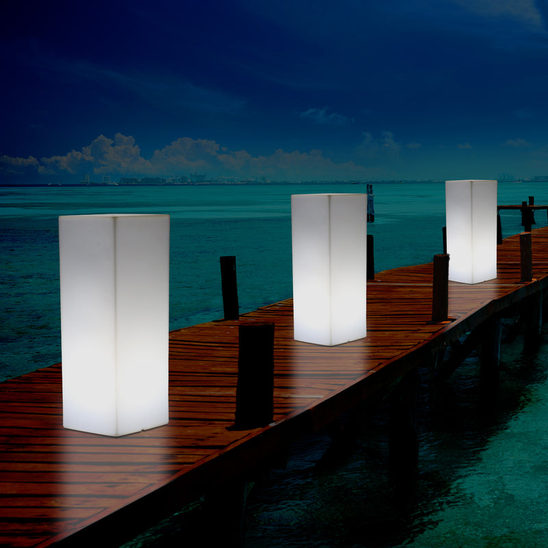 Outdoor Garden LED Plinth Pillar Column Floor Lamp, Mains Powered 5V Bollard, 110 x 30cm