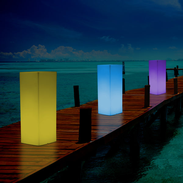 Outdoor Garden LED Plinth Pillar Column Floor Lamp, Mains Powered 5V Bollard, 110 x 30cm