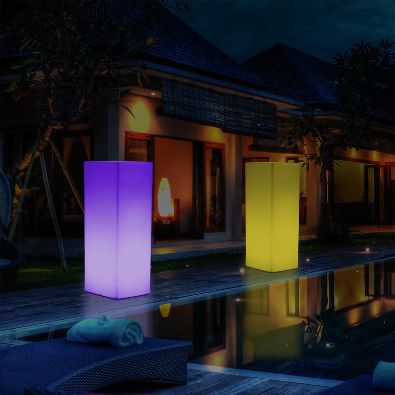 Outdoor Garden LED Plinth Pillar Column Floor Lamp, Mains Powered 5V Bollard, 110 x 30cm
