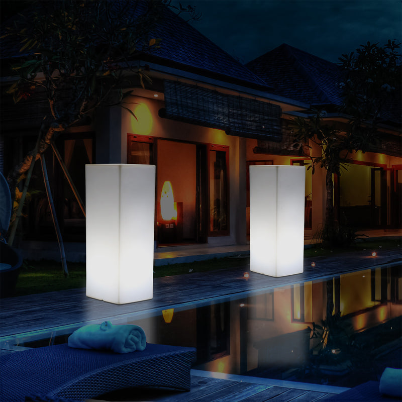 Outdoor Garden LED Plinth Pillar Column Floor Lamp, Mains Powered 5V Bollard, 110 x 30cm
