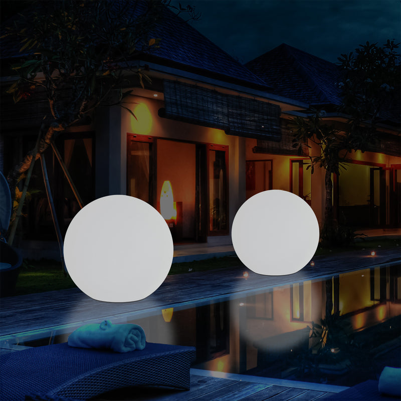 Mains Powered Outdoor Garden Sphere Light, 50cm Multi Colour Globe Orb RGB Floor Lamp