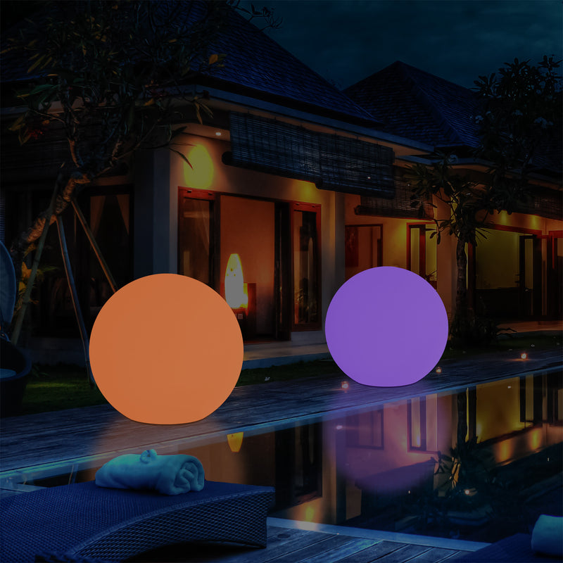Large 60cm Outdoor Garden Ball Light, 600mm Mains Powered 5V Floor Standing Sphere Lamp