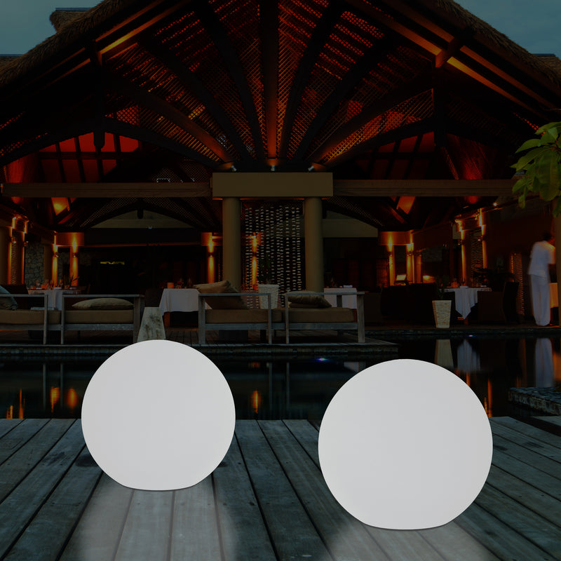 Large 60cm Outdoor Garden Ball Light, 600mm Mains Powered 5V Floor Standing Sphere Lamp