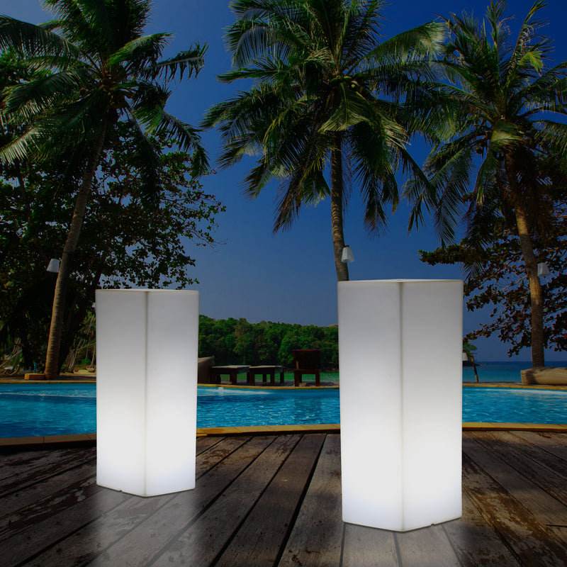Outdoor Garden LED Plinth Pillar Column Floor Lamp, Mains Powered 5V Bollard, 110 x 30cm