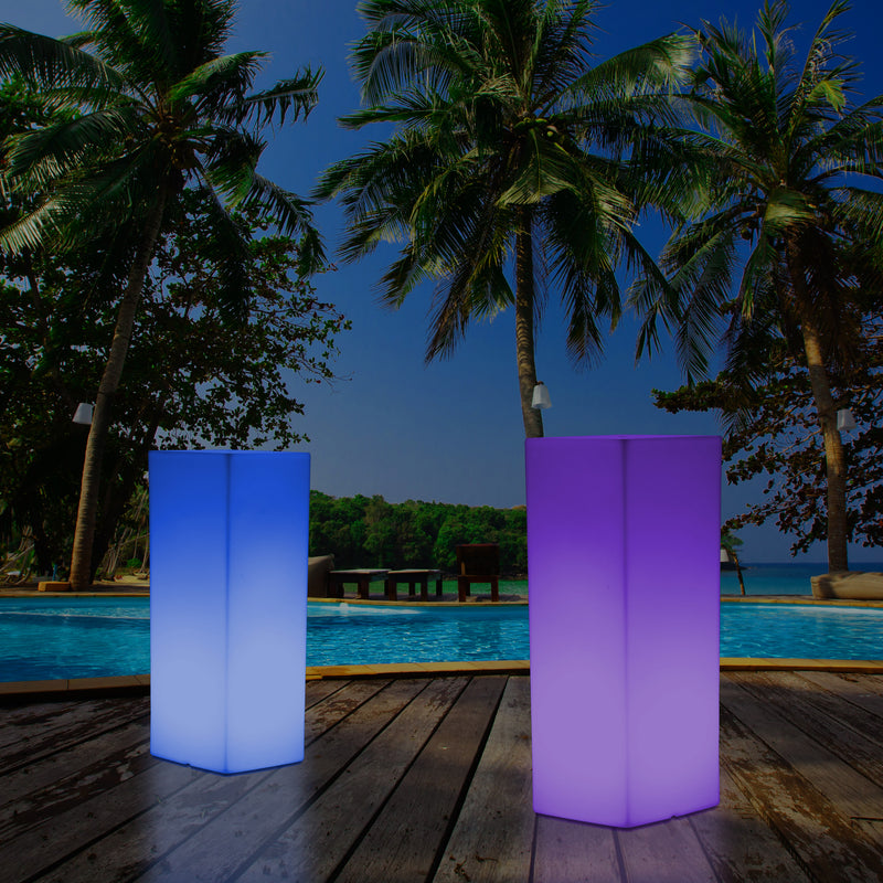 Outdoor Garden LED Plinth Pillar Column Floor Lamp, Mains Powered 5V Bollard, 110 x 30cm