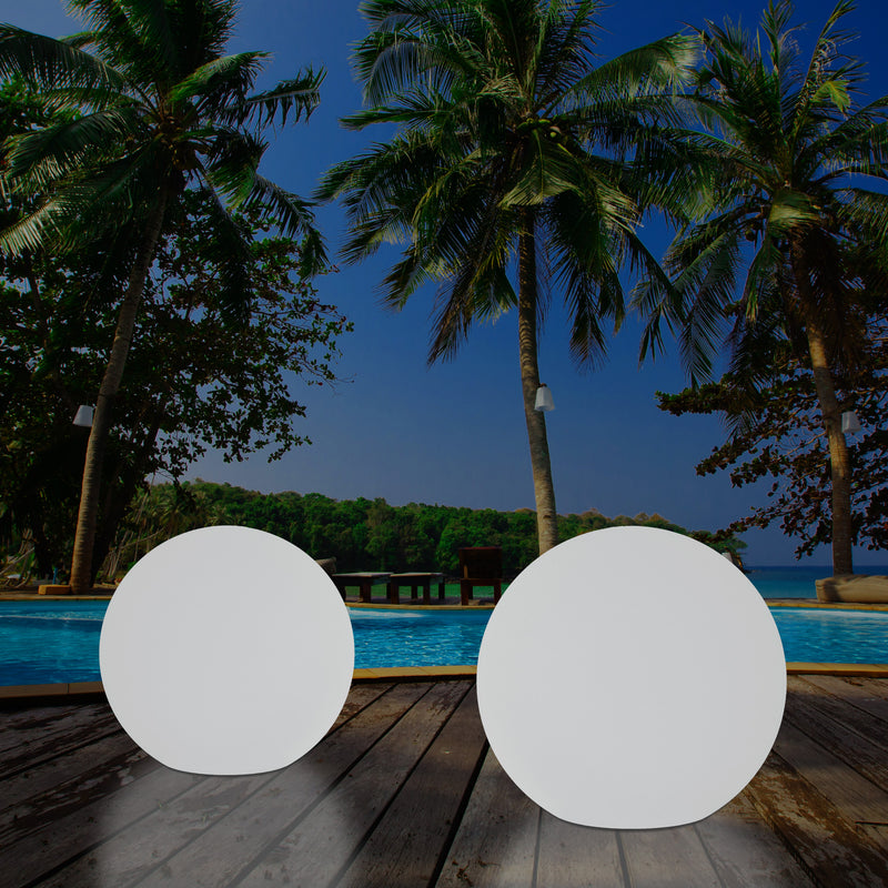 Large 60cm Outdoor Garden Ball Light, 600mm Mains Powered 5V Floor Standing Sphere Lamp