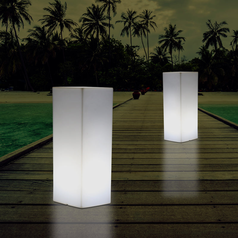 Outdoor Illuminated Pillar Column Plinth Garden Patio Light, 80cm Landscape Pathway Lamp