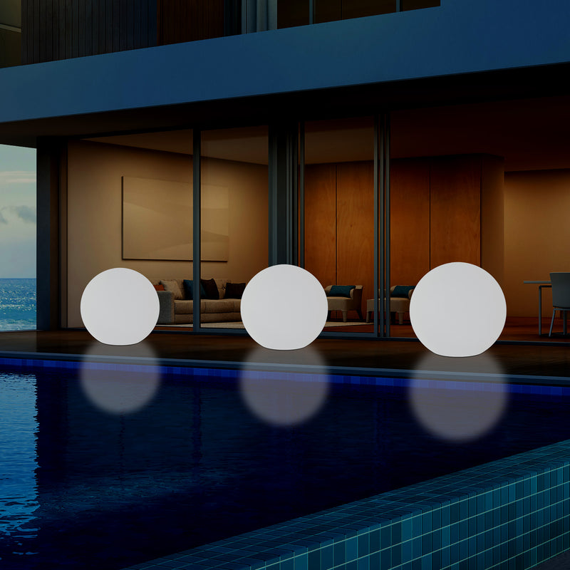 Large 60cm Outdoor Garden Ball Light, 600mm Mains Powered 5V Floor Standing Sphere Lamp