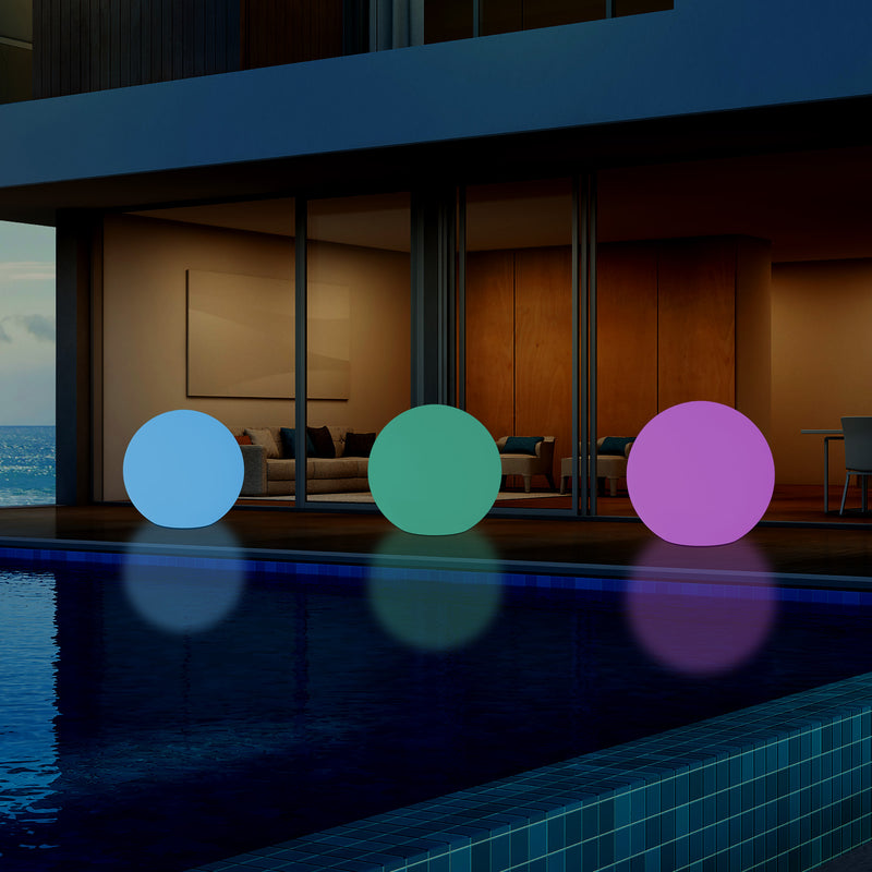 Large 60cm Outdoor Garden Ball Light, 600mm Mains Powered 5V Floor Standing Sphere Lamp