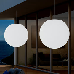 Mains Operated Outdoor Garden Ceiling Light, 50cm LED Sphere Pendant Lamp, Multi Colour