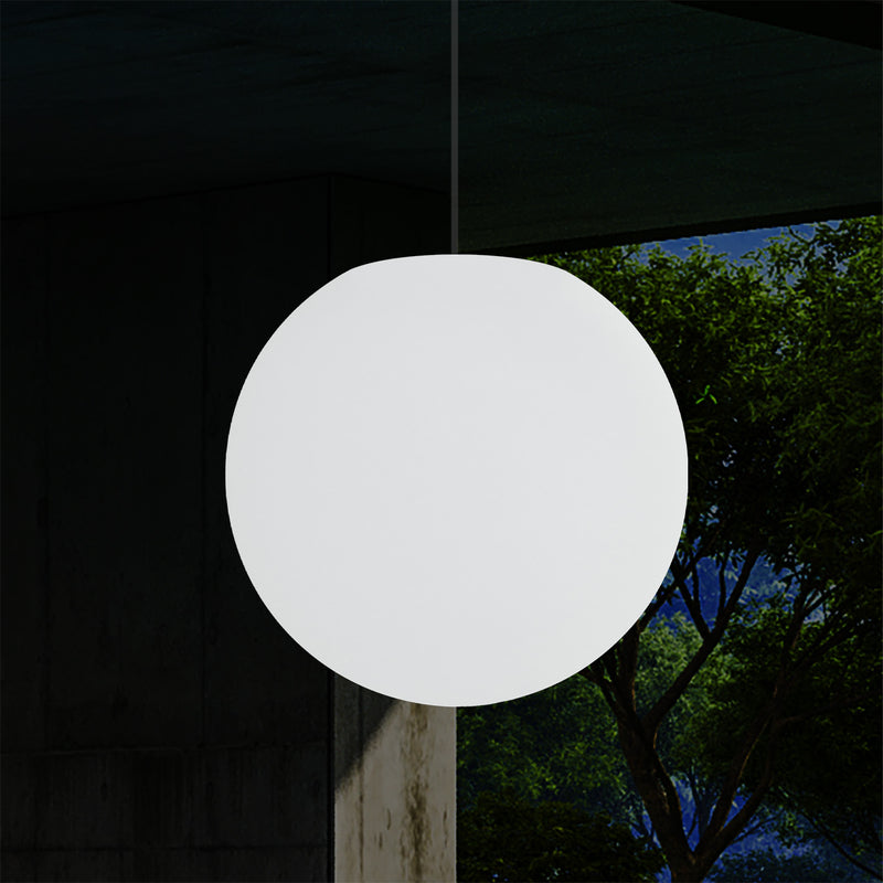 Outdoor Terrace LED Hanging Lamp, Mains Powered 40cm Ball Suspension Lamp, 5V Low Voltage