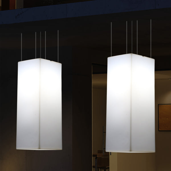 Mains Operated Outdoor Veranda Ceiling Light, 110 x 30cm LED Column Pendant Lamp, RGB