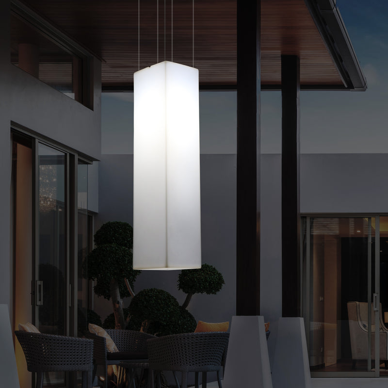 External Terrace LED Pendant Lamp, Mains Powered 180 x 30cm Linear Suspension Lamp, RGB