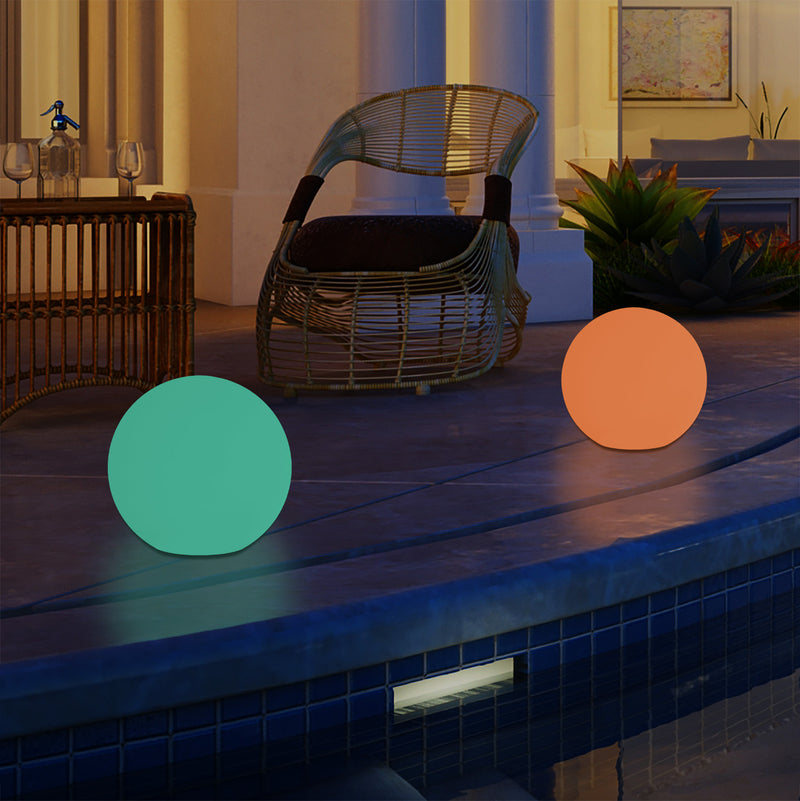 Outdoor Mains Powered LED Ball Sphere Ambient Light for Garden, 5V DC Low Voltage, 15cm