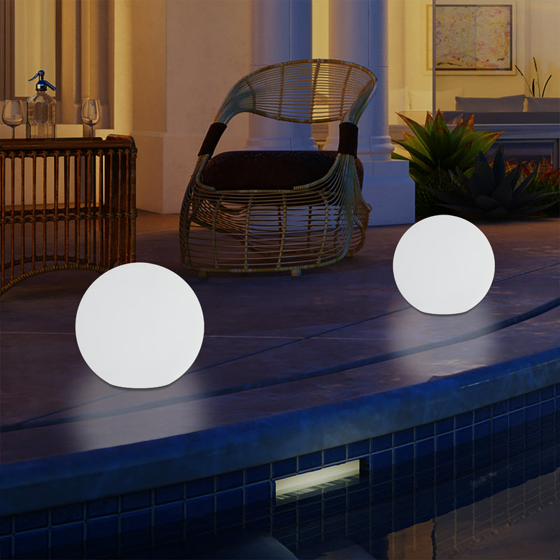 Outdoor Mains Powered LED Ball Sphere Ambient Light for Garden, 5V DC Low Voltage, 15cm