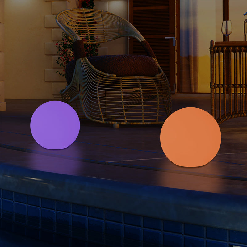 Outdoor Mains Powered LED Ball Sphere Ambient Light for Garden, 5V DC Low Voltage, 15cm