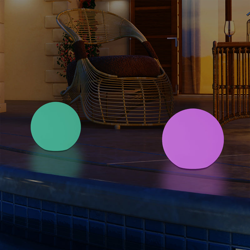 Outdoor Mains Powered LED Ball Sphere Ambient Light for Garden, 5V DC Low Voltage, 15cm