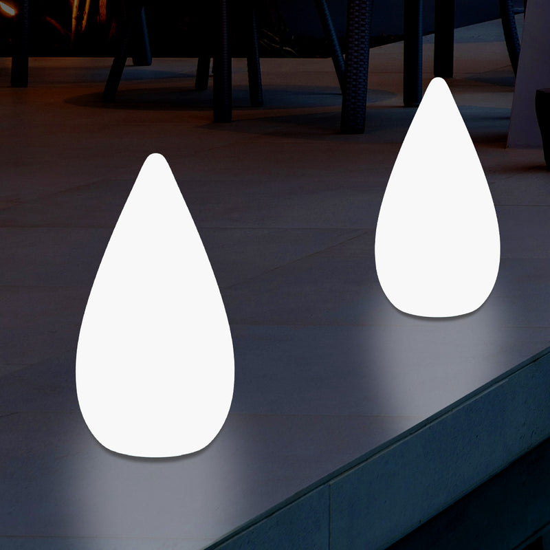 37cm LED Water Drop Light, Mains Powered Outdoor Garden Patio Floor Lamp, Multicolour