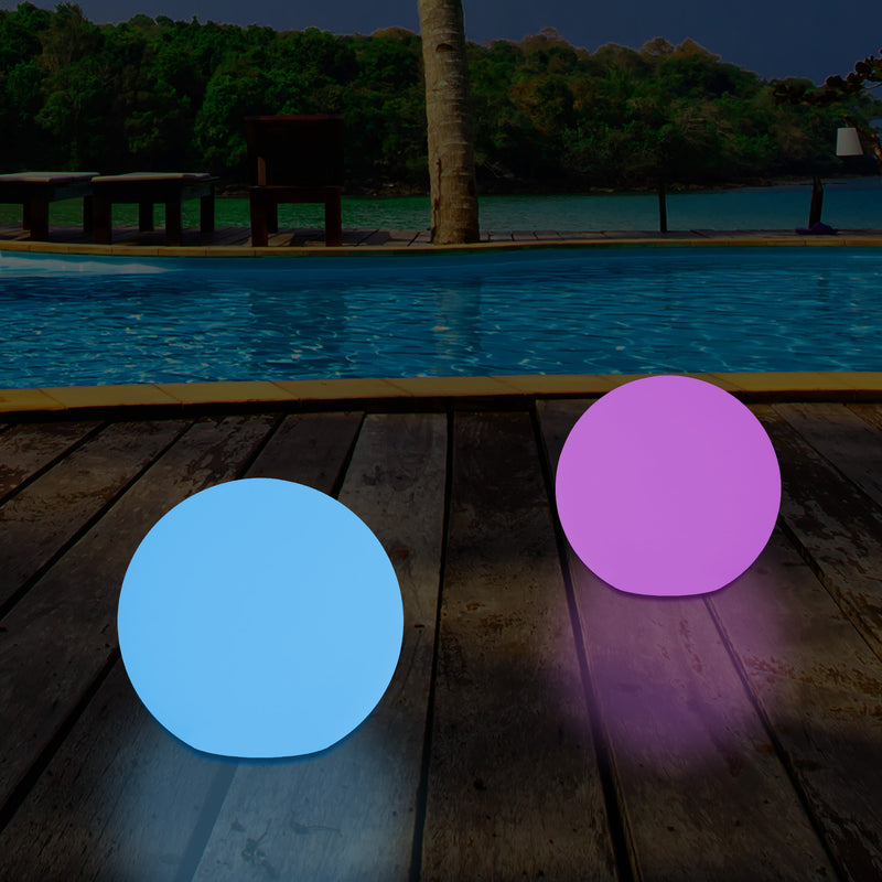 Outdoor Mains Powered LED Ball Sphere Ambient Light for Garden, 5V DC Low Voltage, 15cm