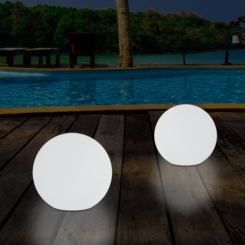 Outdoor Mains Powered LED Ball Sphere Ambient Light for Garden, 5V DC Low Voltage, 15cm