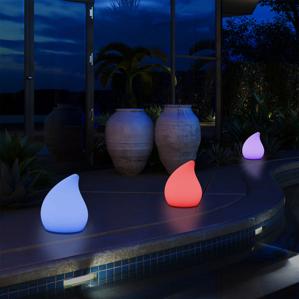 Designer Outdoor Garden Patio Table Lamp, Mains Powered Multi Colour 20 cm Mood Light