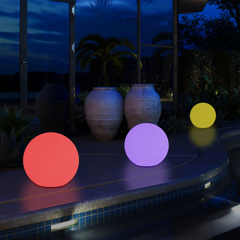 Outdoor Mains Powered LED Ball Sphere Ambient Light for Garden, 5V DC Low Voltage, 15cm