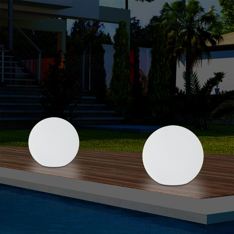 Outdoor Mains Powered LED Ball Sphere Ambient Light for Garden, 5V DC Low Voltage, 15cm