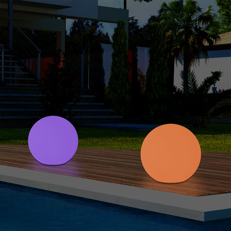 Outdoor Mains Powered LED Ball Sphere Ambient Light for Garden, 5V DC Low Voltage, 15cm