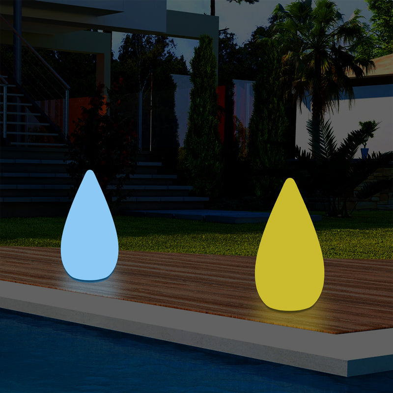 37cm Outdoor Waterdrop LED Garden Patio Light, Designer Multi Colour Table Floor Lamp