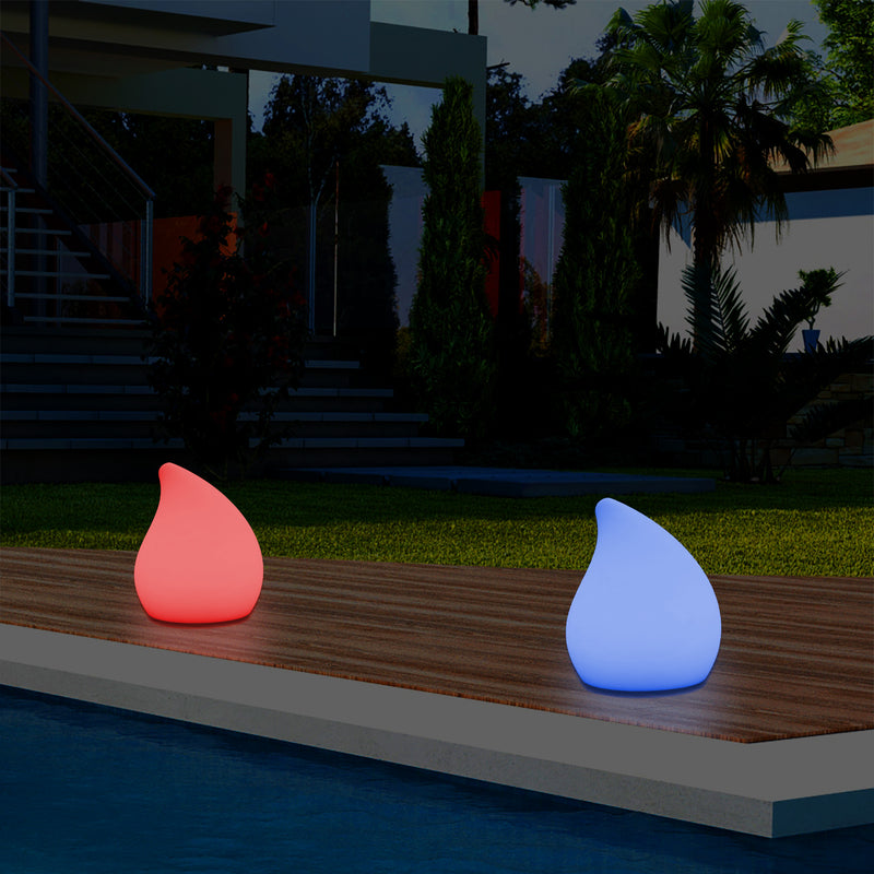 Designer Outdoor Garden Patio Table Lamp, Mains Powered Multi Colour 20 cm Mood Light