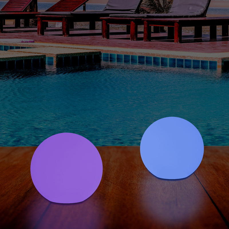 Outdoor Mains Powered LED Ball Sphere Ambient Light for Garden, 5V DC Low Voltage, 15cm