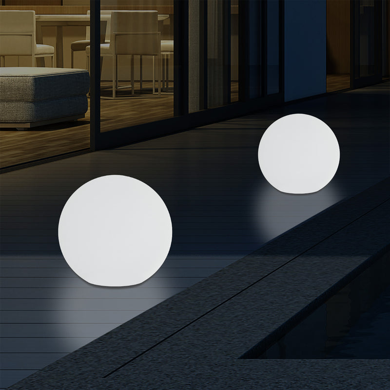 Outdoor Mains Powered LED Ball Sphere Ambient Light for Garden, 5V DC Low Voltage, 15cm