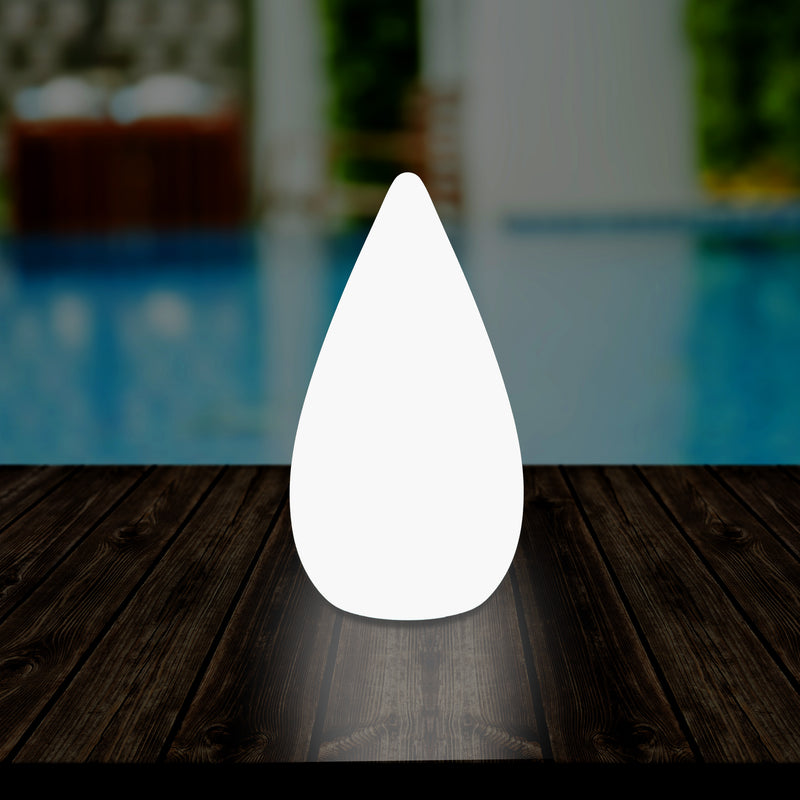 37cm LED Water Drop Light, Mains Powered Outdoor Garden Patio Floor Lamp, Multicolour