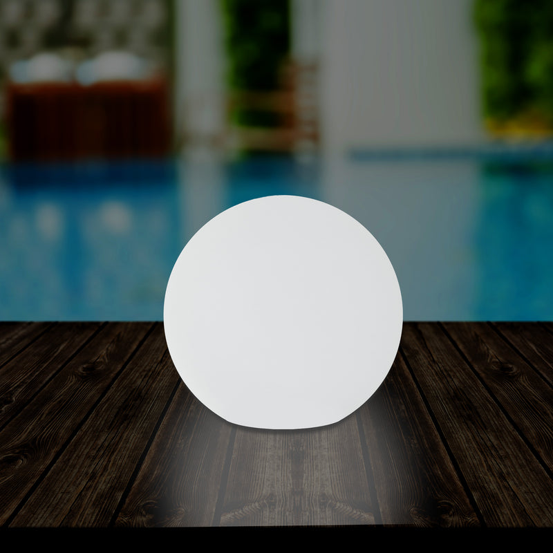 Outdoor Mains Powered LED Ball Sphere Ambient Light for Garden, 5V DC Low Voltage, 15cm