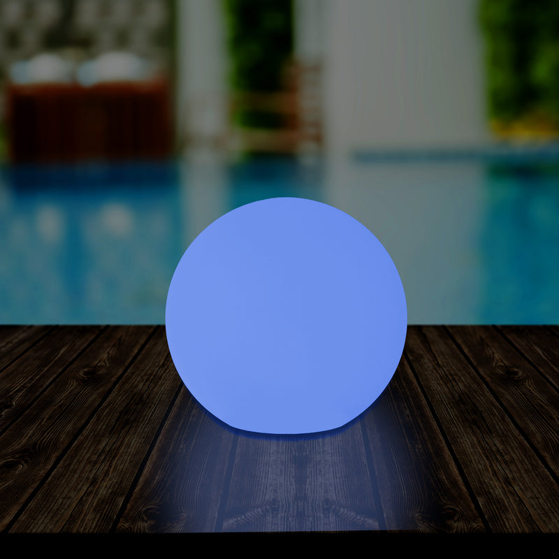 Outdoor Mains Powered LED Ball Sphere Ambient Light for Garden, 5V DC Low Voltage, 15cm